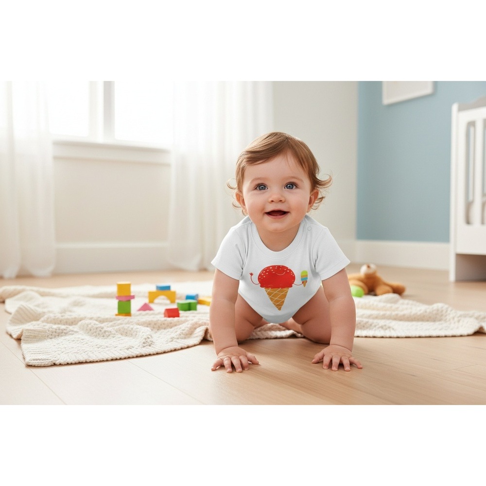Baby T-Shirt Cat & Jack White Short Sleeve  Graphic T-Shirt Crew‎ Neck Size 12M